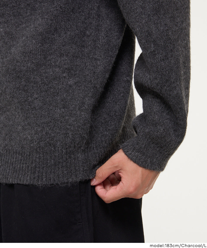 男裝純色絨感圓領長袖毛衣 男女通用