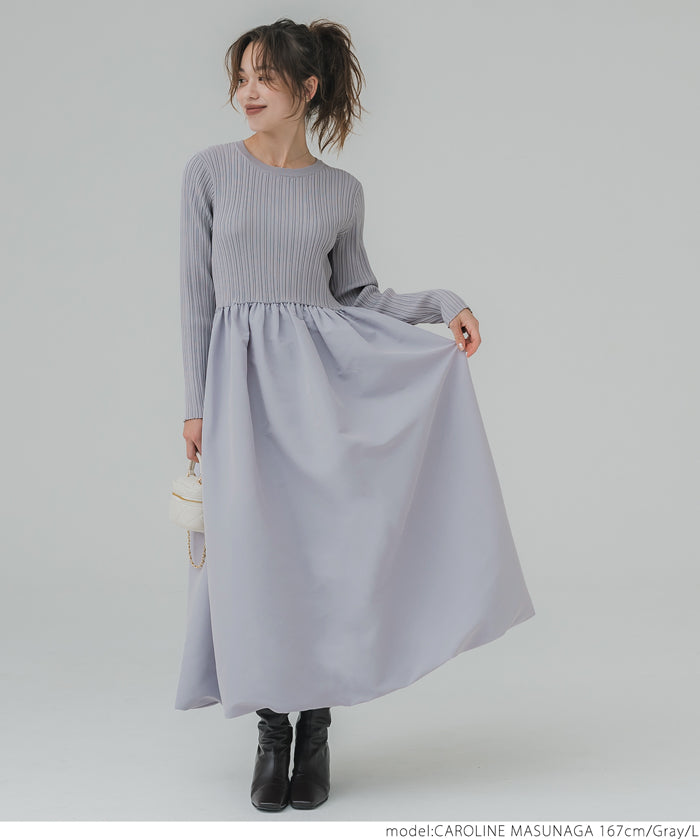 Knit docking balloon dress