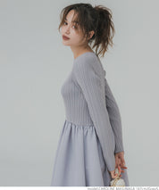 Knit docking balloon dress