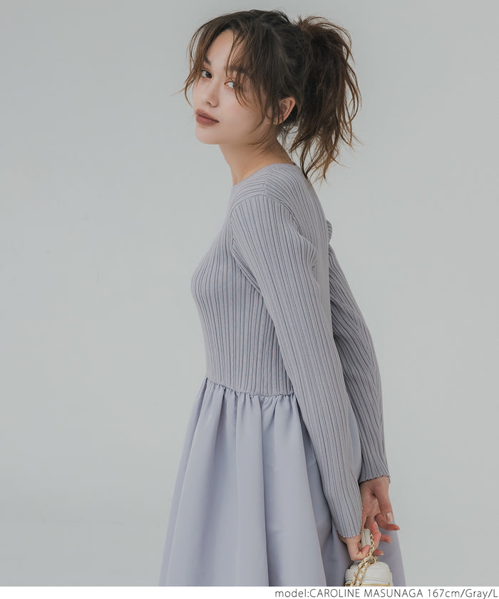 Knit docking balloon dress