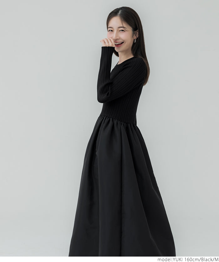 Knit docking balloon dress