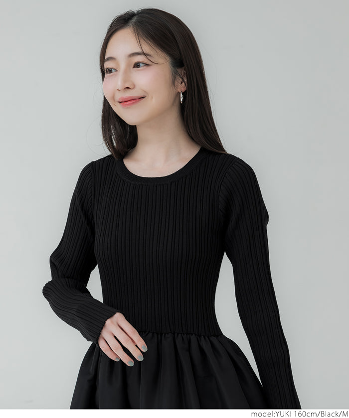 Knit docking balloon dress
