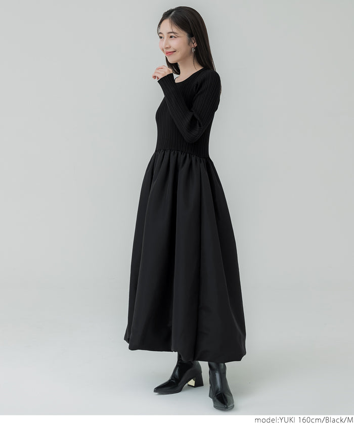 Knit docking balloon dress