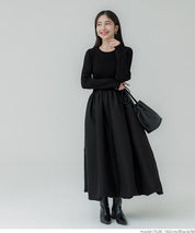 Knit docking balloon dress