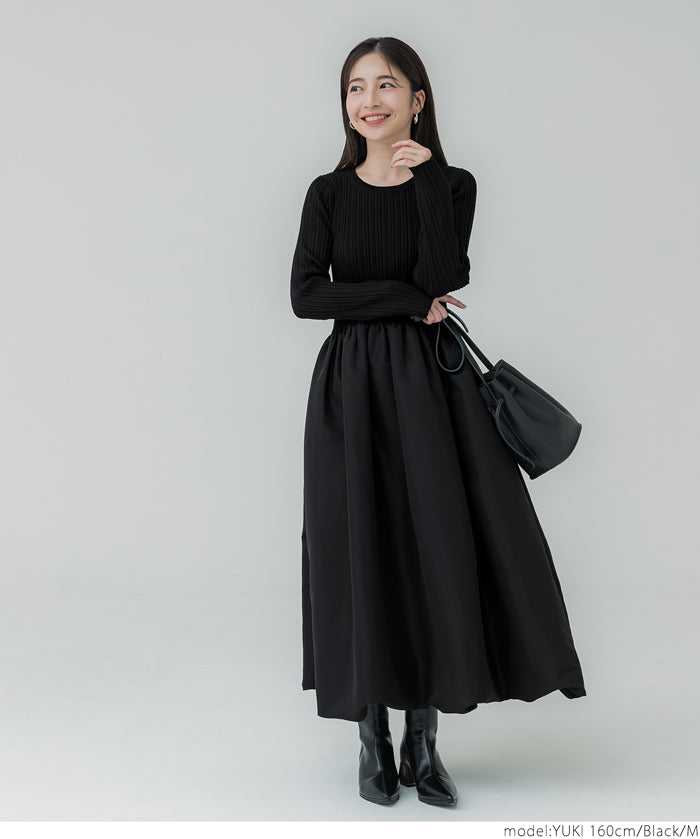 Knit docking balloon dress