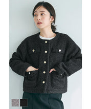 Gold button boa jacket