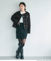 Gold button boa jacket