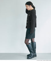 Gold button boa jacket
