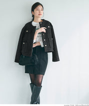 Gold button boa jacket