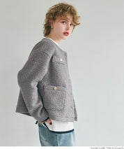 Gold button boa jacket