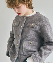 Gold button boa jacket