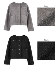 Gold button boa jacket