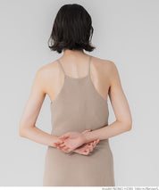 V-neck knit & camisole dress set