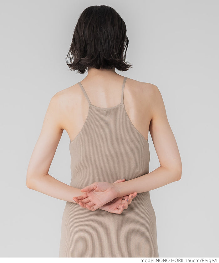 V-neck knit & camisole dress set