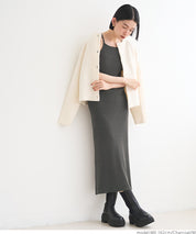 V-neck knit & camisole dress set