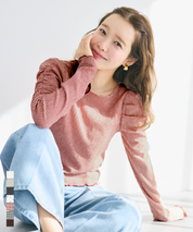 楊柳質感面料公主長袖襯衫