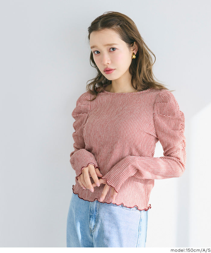 楊柳質感面料公主長袖襯衫