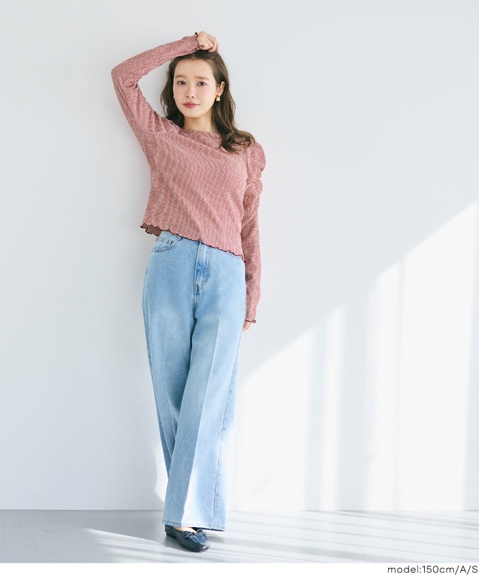 楊柳質感面料公主長袖襯衫