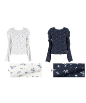 Thin pleated long sleeve round neck willow top