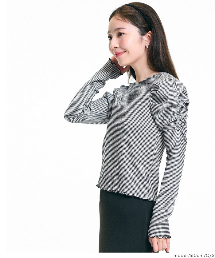 楊柳質感面料公主長袖襯衫