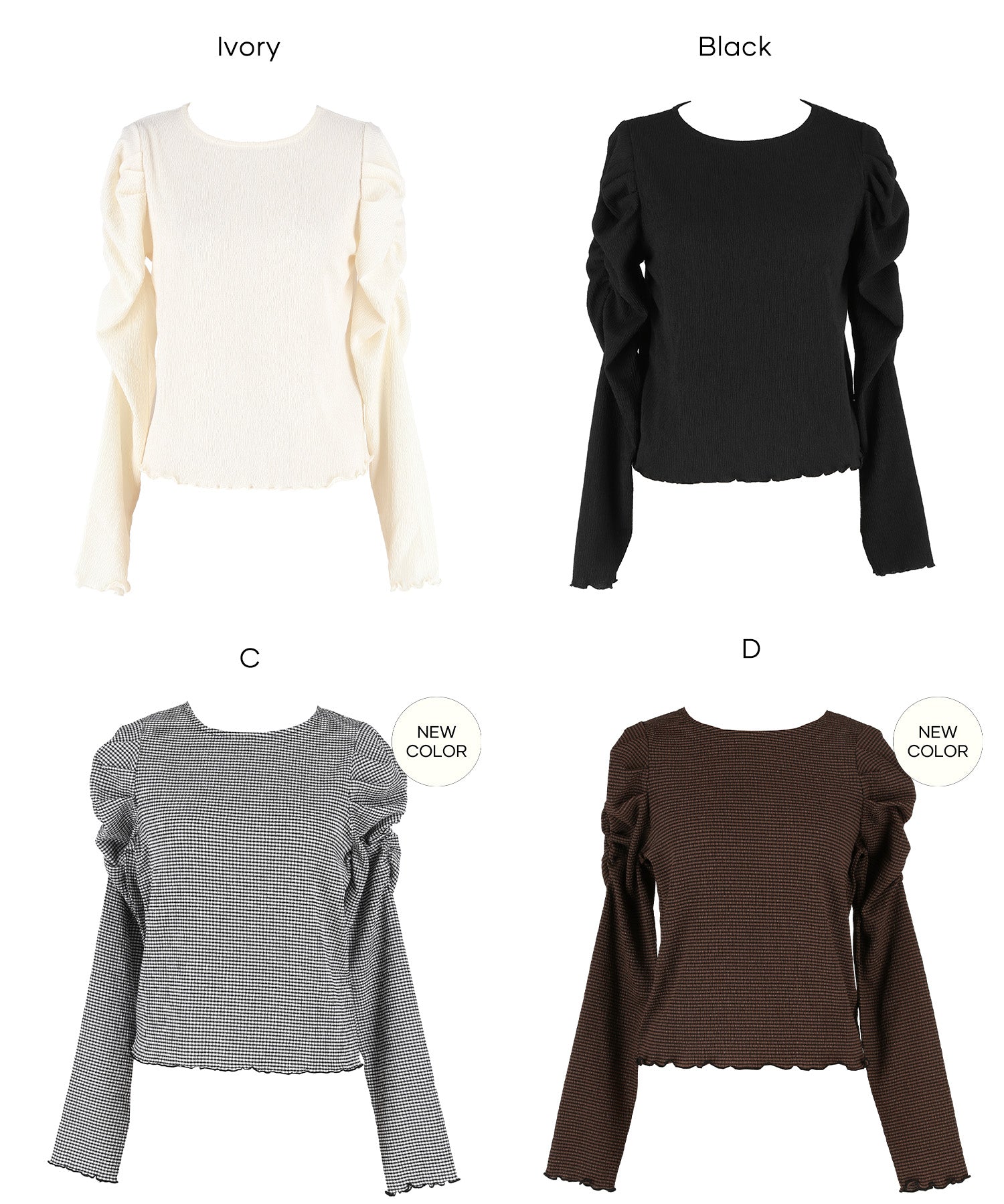 Thin pleated long sleeve round neck willow top