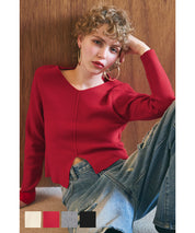 Front slit knit top