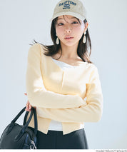 V領開岔造型薄針織上衣