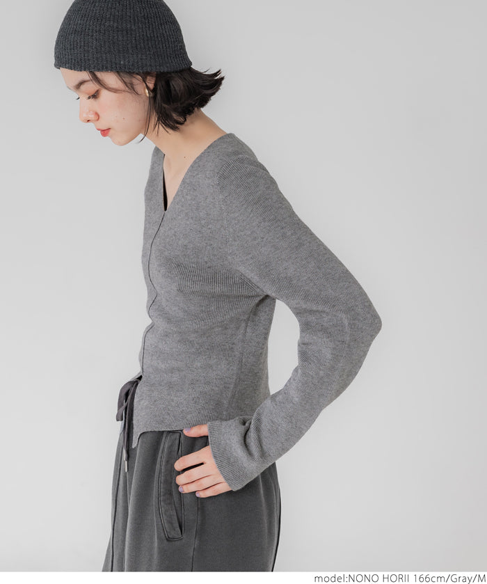 Front slit knit top