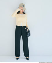 V領開岔造型薄針織上衣