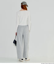 V領開岔造型薄針織上衣