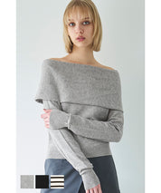 Off-shoulder knit top