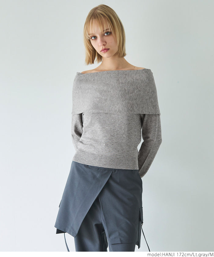 Off-shoulder knit top