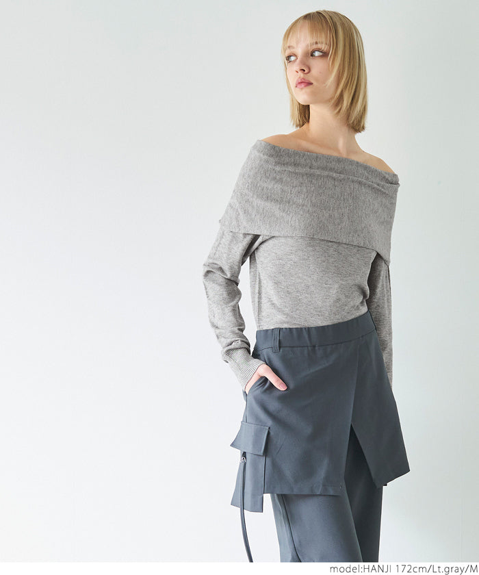 Off-shoulder knit top