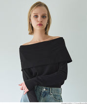Off-shoulder knit top