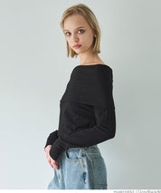 Off-shoulder knit top