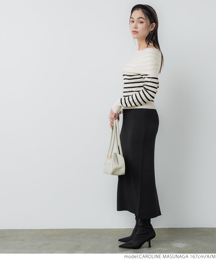 Off-shoulder knit top