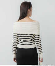 Off-shoulder knit top