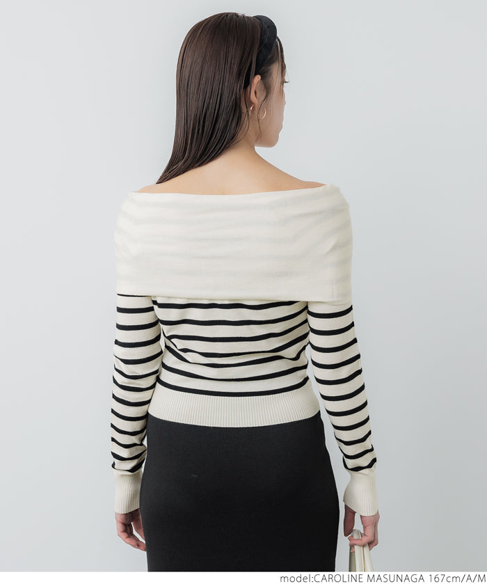 Off-shoulder knit top