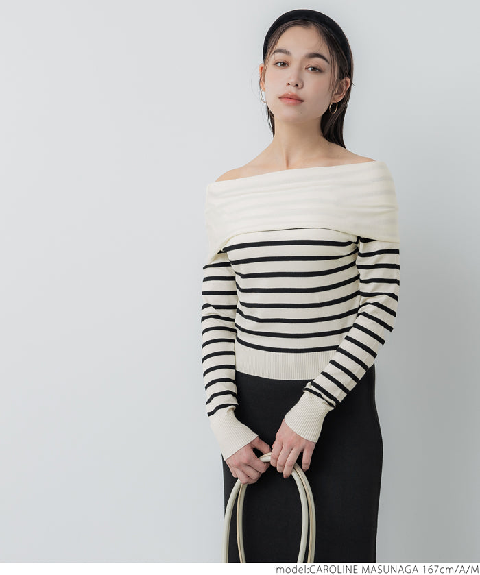 Off-shoulder knit top