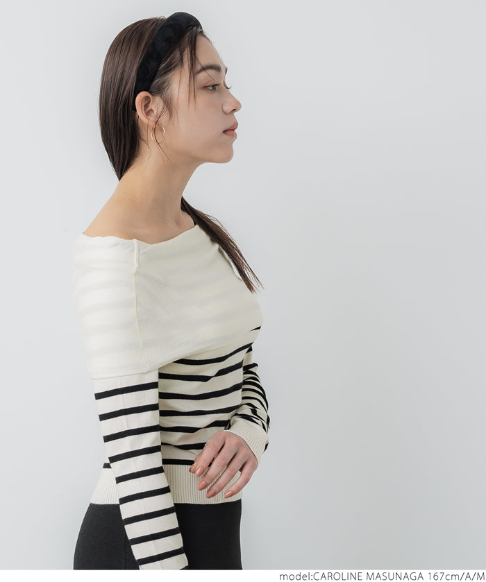 Off-shoulder knit top