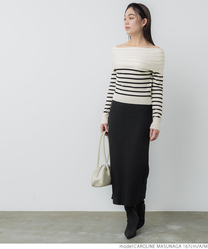 Off-shoulder knit top