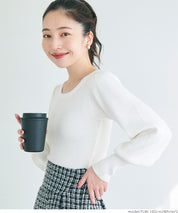 氣質公主袖圓領針織上衣