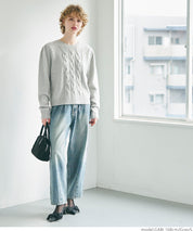 Pearl cable knit top