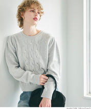 Pearl cable knit top