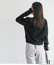 Pearl cable knit top