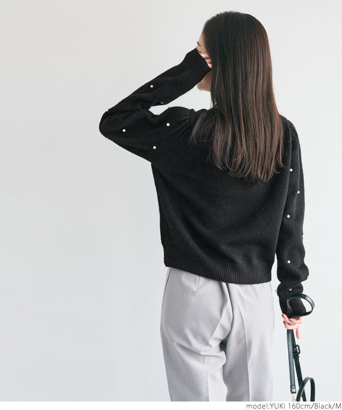 Pearl cable knit top
