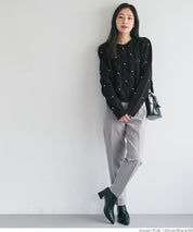 Pearl cable knit top