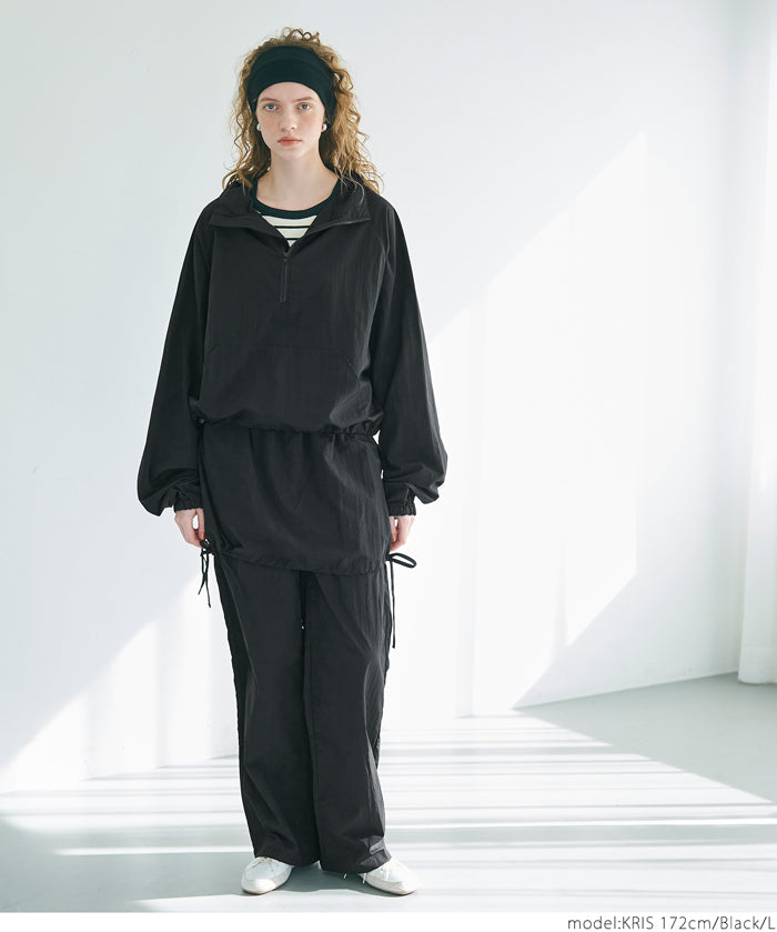 Sporty style stand collar nylon long sleeves 