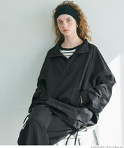 Sporty style stand collar nylon long sleeves 