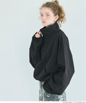 Sporty style stand collar nylon long sleeves 